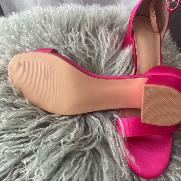 Hot Pink Heeled Sandals - Picture 3 of 8